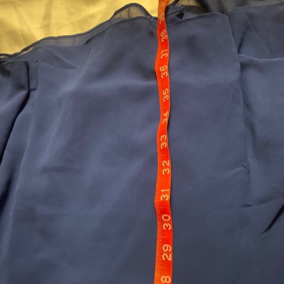 Royal Blue Chiffon Bell Sleeve Sash Tie Dress - Picture 3 of 4